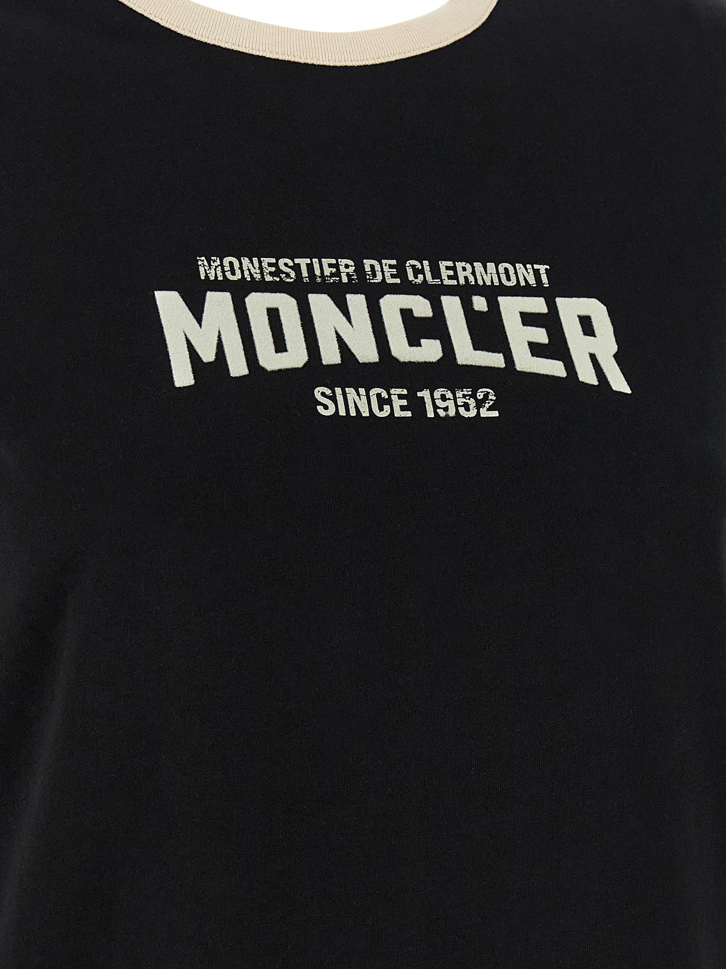 Camiseta Moncler De Algodón Negro Con Diseño Clásico