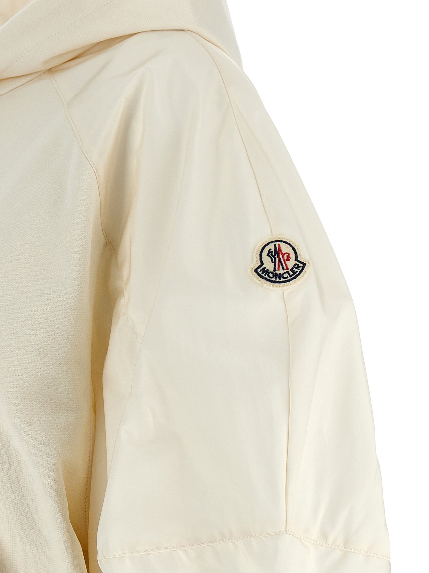 Moncler Sudadera Con Capucha De Algodón En Blanco Puro