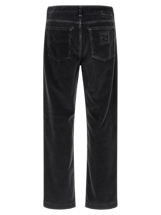 Fendi Gray Cotton Casual Pants