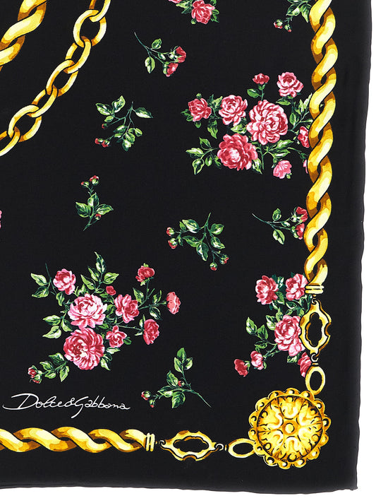 Bufanda de seda negra Dolce & Gabbana