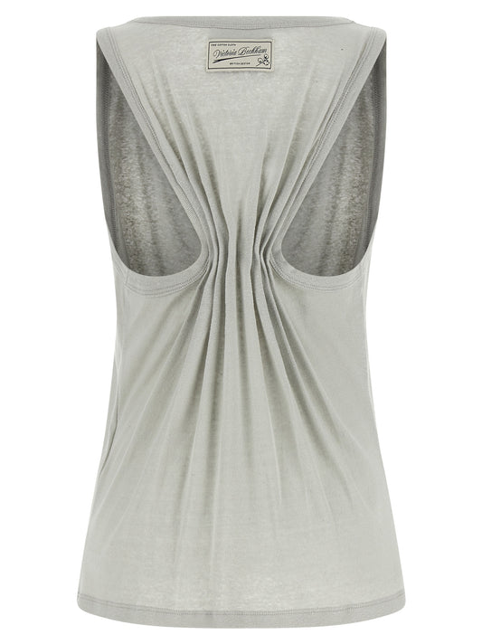 Camisetas sin mangas de algodón gris de Victoria Beckham
