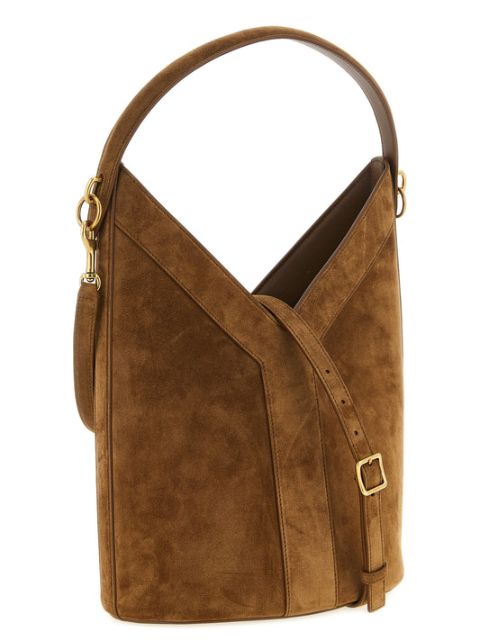 Bandolera Saint Laurent de piel de becerro marrón
