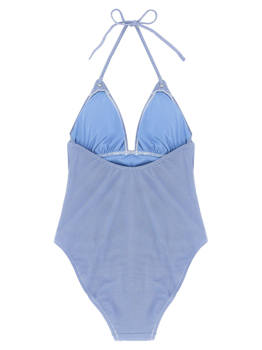 Traje de baño de una pieza de nailon azul Polo Ralph Lauren