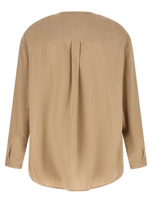 Blusa de lino beige de Jacquemus