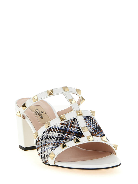 Valentino Garavani Sandalias Plataforma De Poliéster Blancas