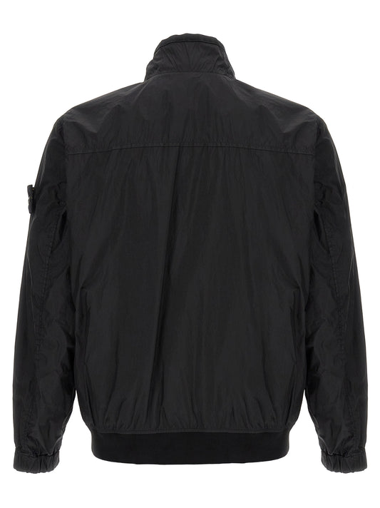 Chaqueta larga de poliamida negra Stone Island