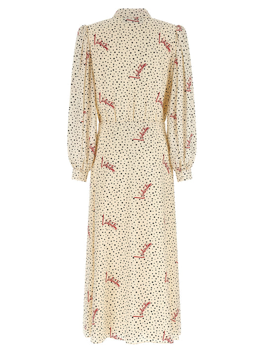 Vestido midi de seda multicolor Valentino Garavani