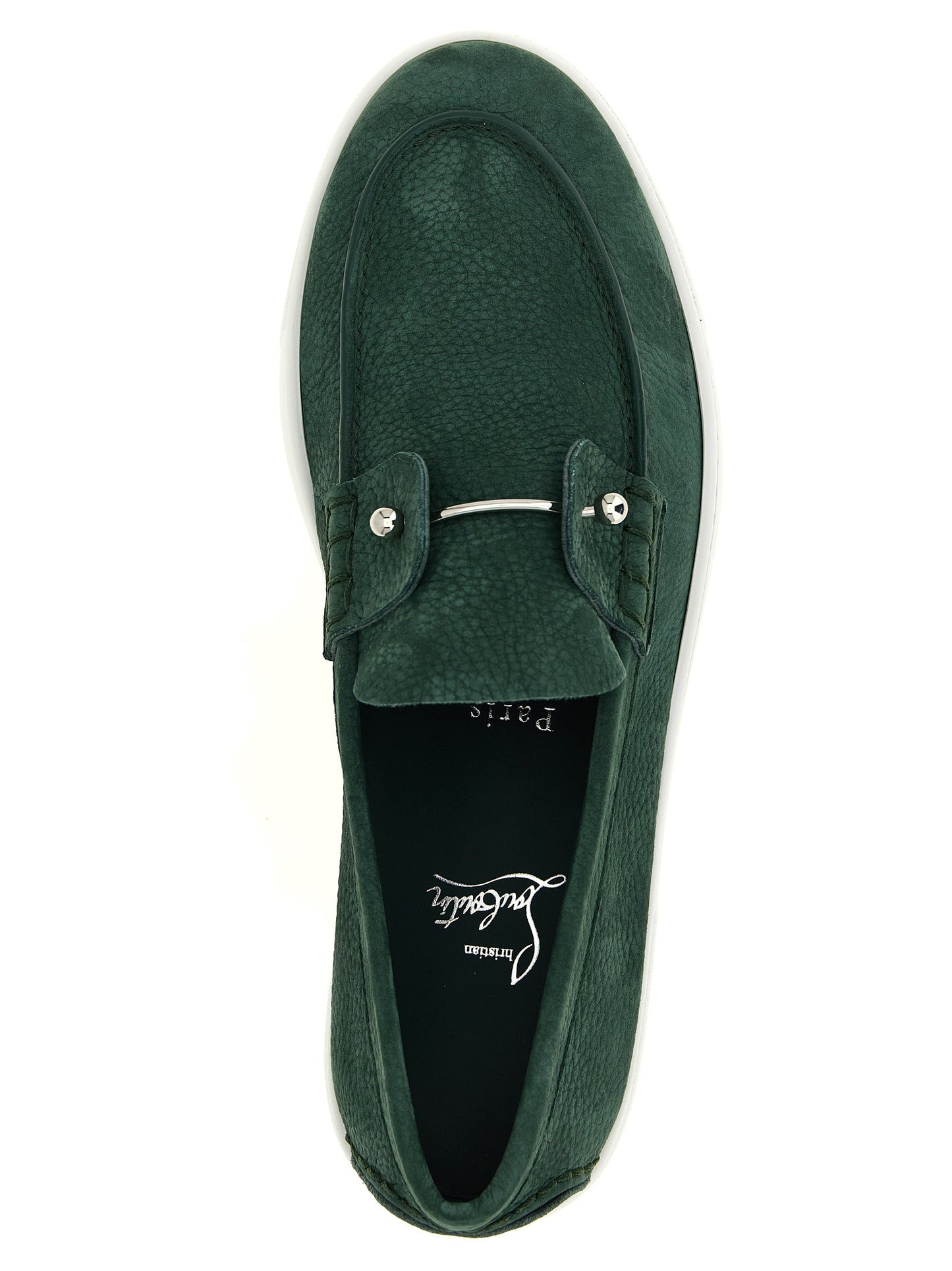 Christian Louboutin Chambeliboat Two-Tone Calfskin Slip-On Loafer