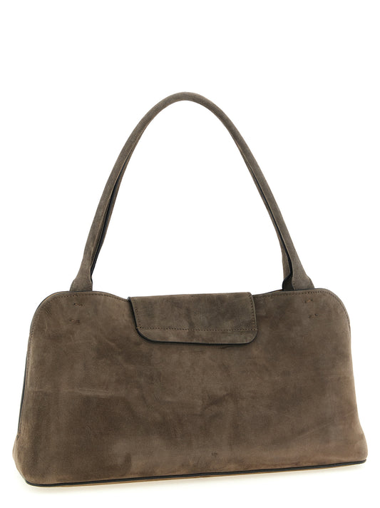 Bolso de hombro Versace de piel de becerro marrón