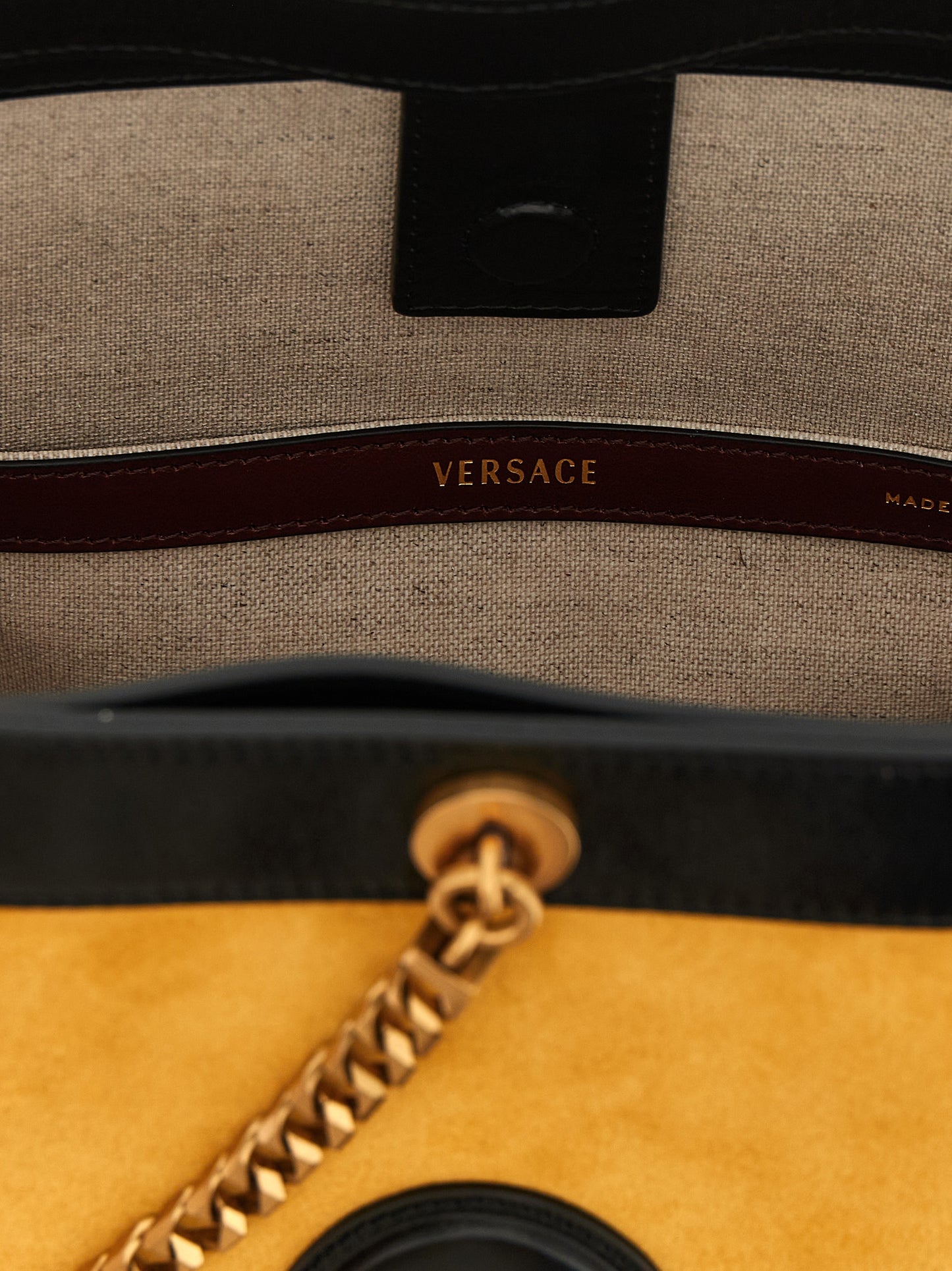 Bolso de hombro Versace bicolor de piel de becerro