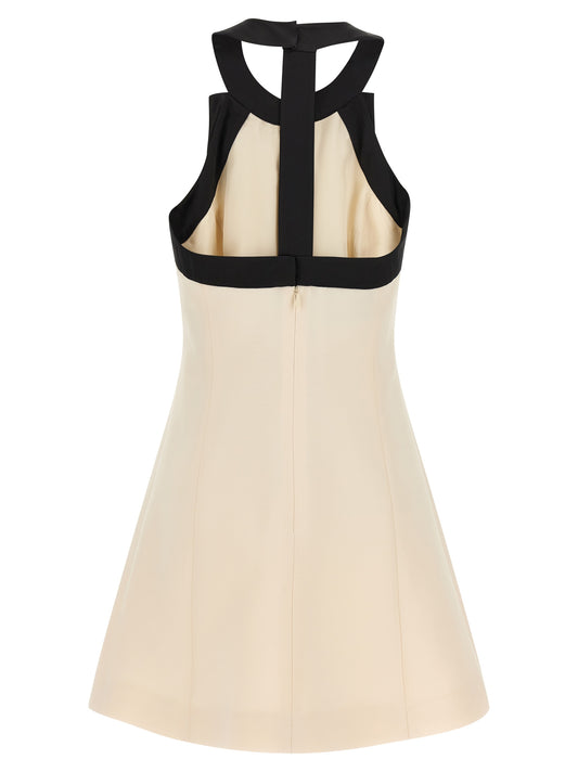 Minivestido bicolor de lana virgen de Valentino Garavani