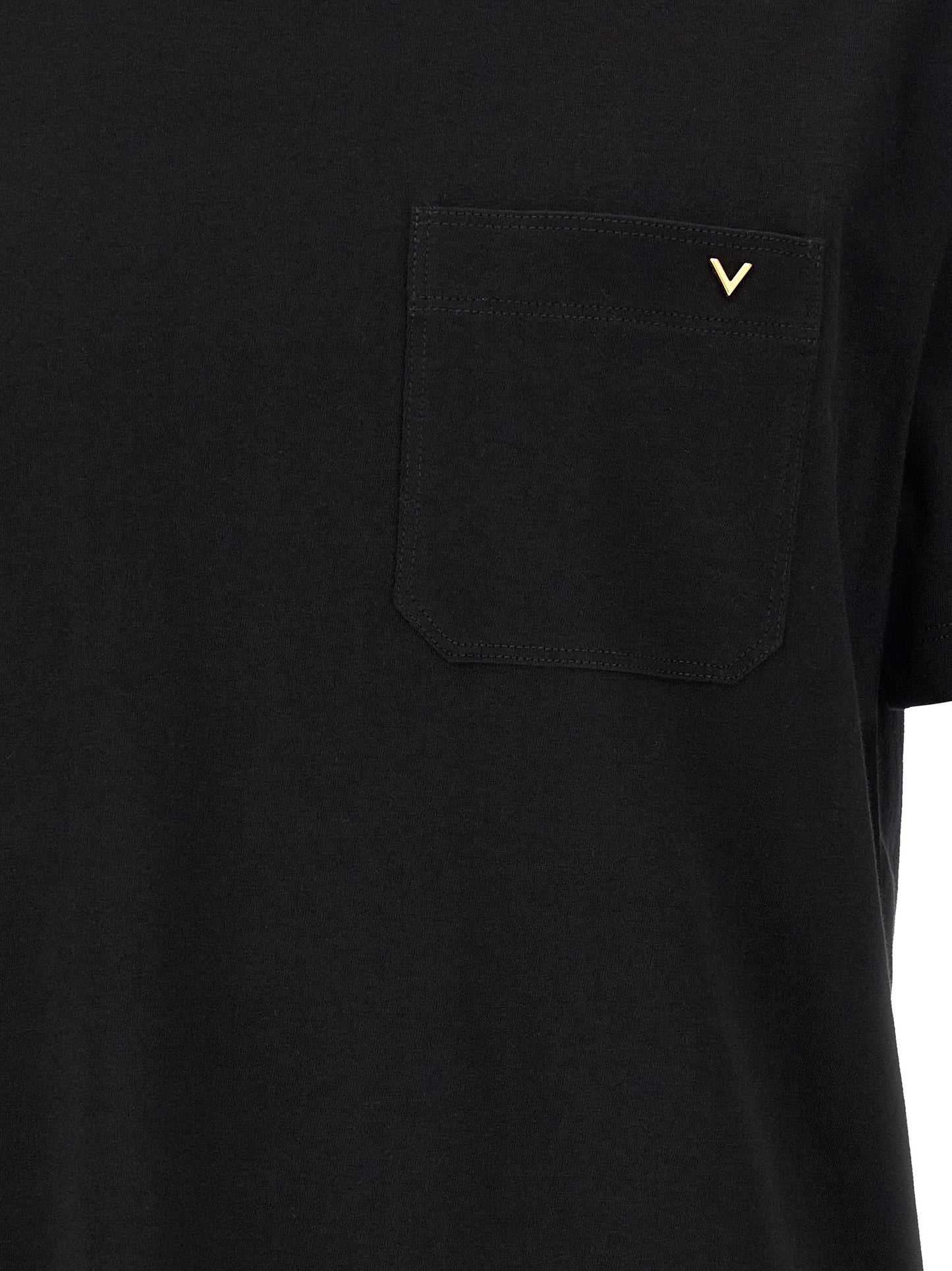 Camiseta de algodón negra Valentino Garavani