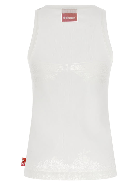Camisetas sin mangas de algodón blancas Diesel