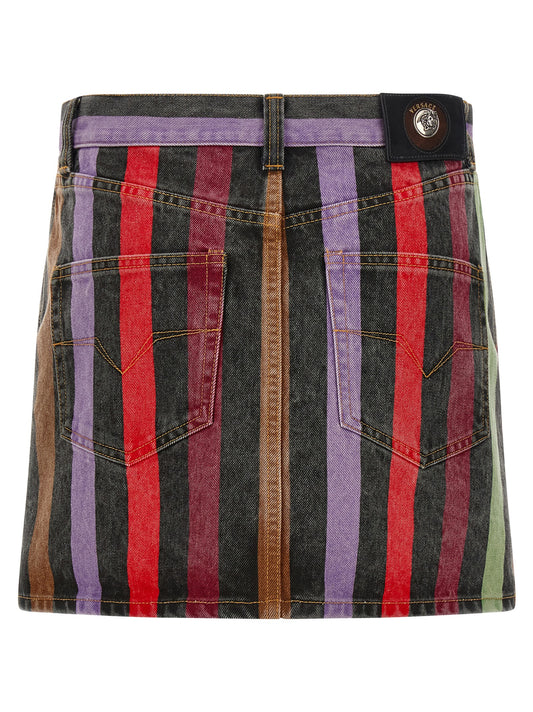 Falda larga Versace multicolor de algodón