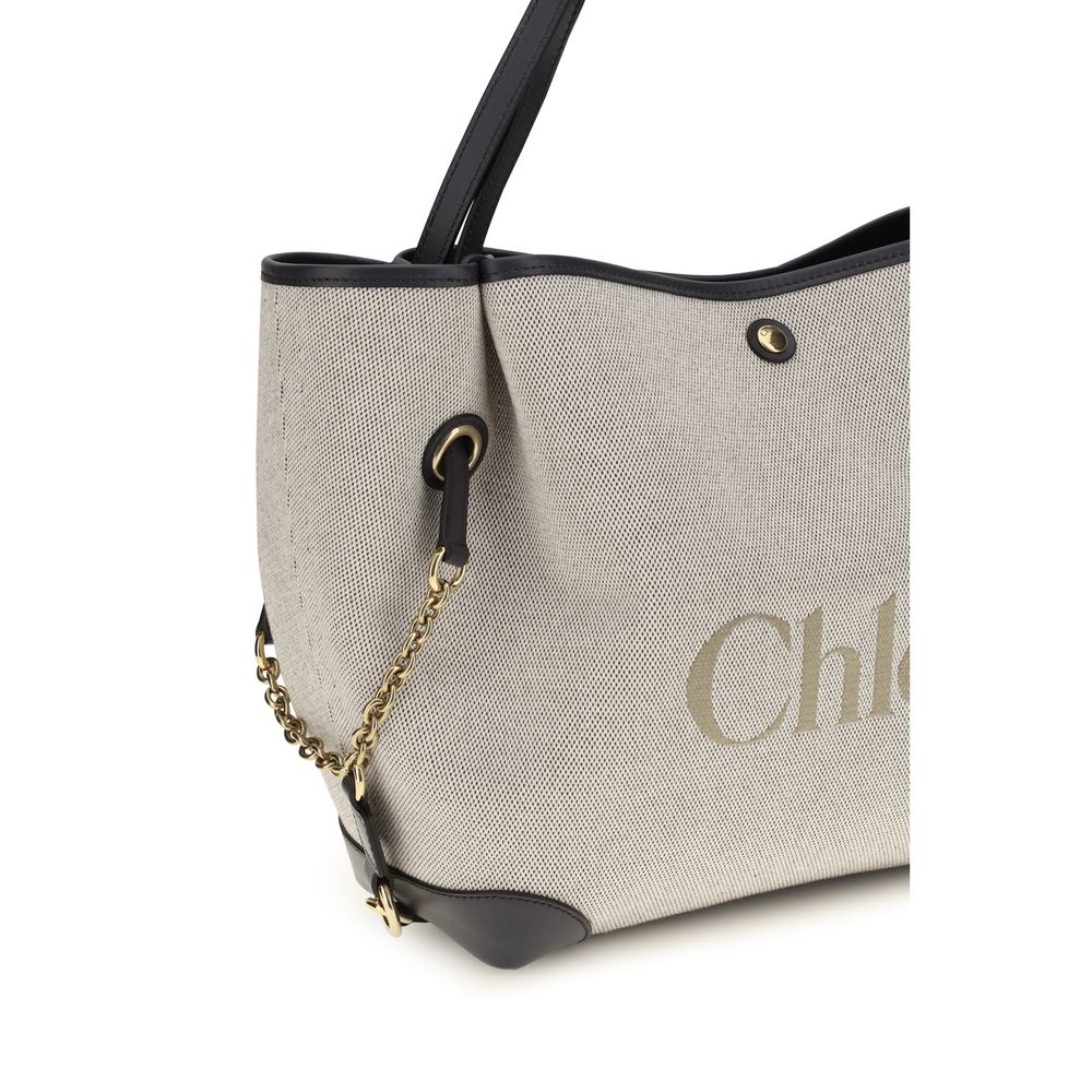 Bolso de hombro Chloé Gray de algodón