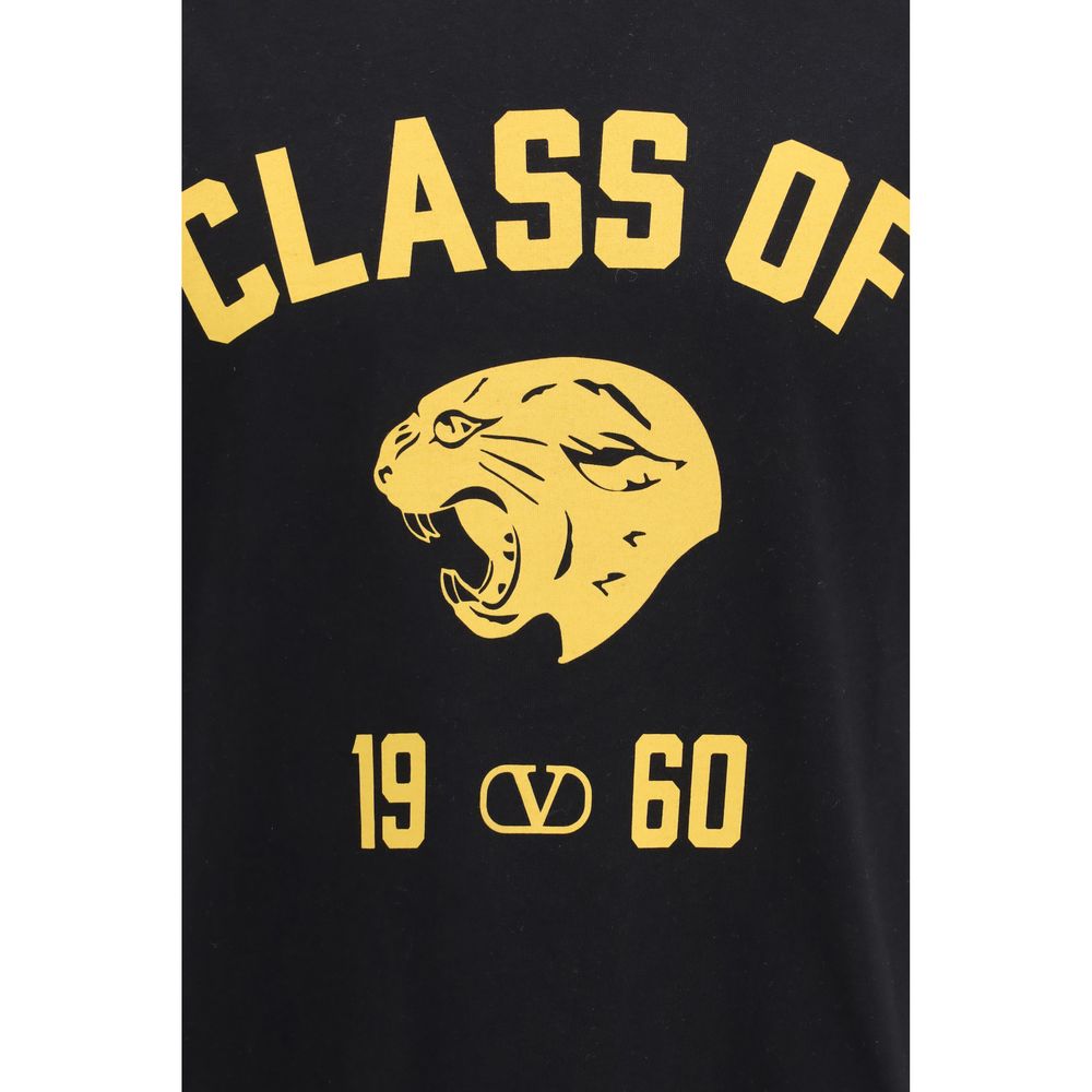 Camiseta de algodón negra Valentino Garavani