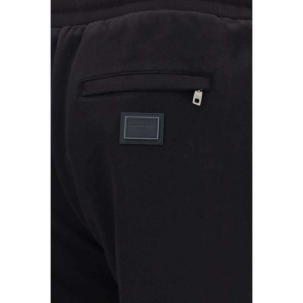 Pantalones Deportivos de Algodón Negro Dolce & Gabbana