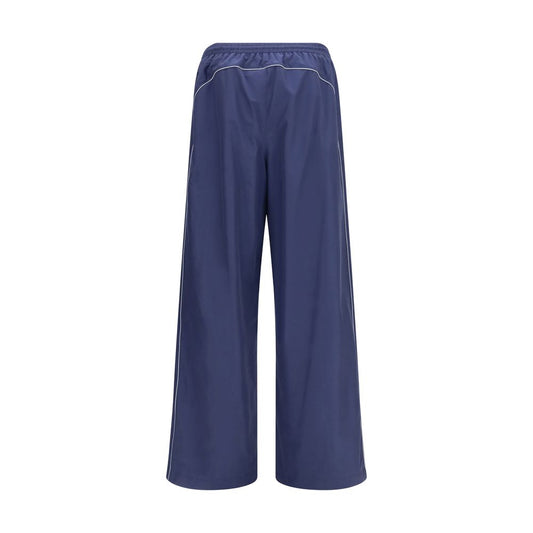 Balenciaga Pantalones Deportivos De Algodón Azules
