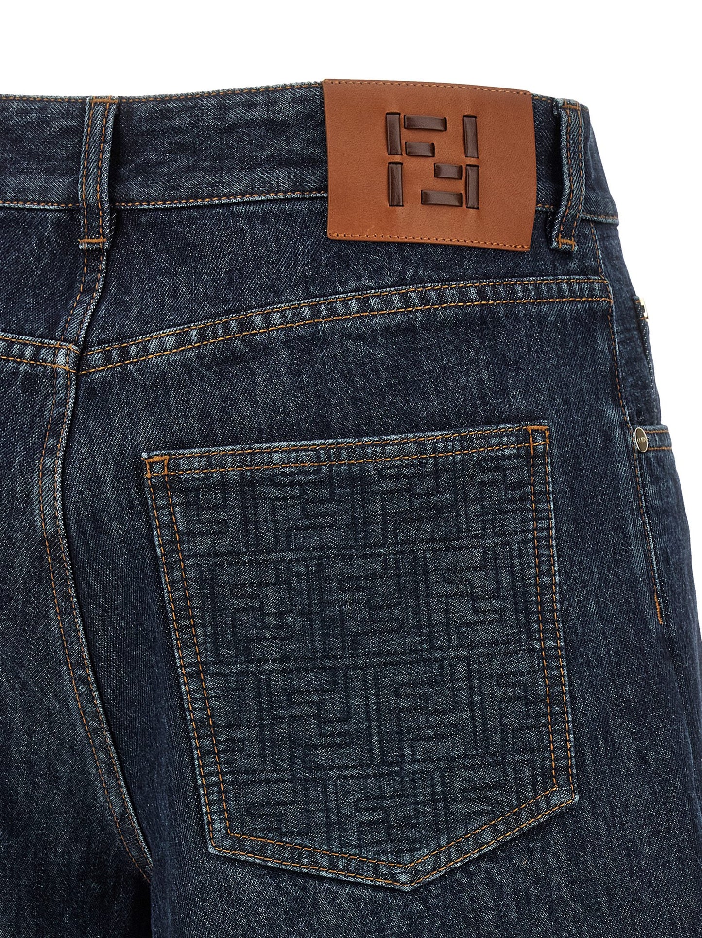 Shorts bermuda en coton bleu Fendi