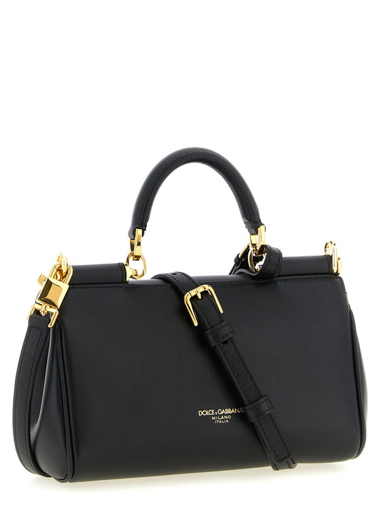 Bolso de piel de becerro negro Dolce & Gabbana