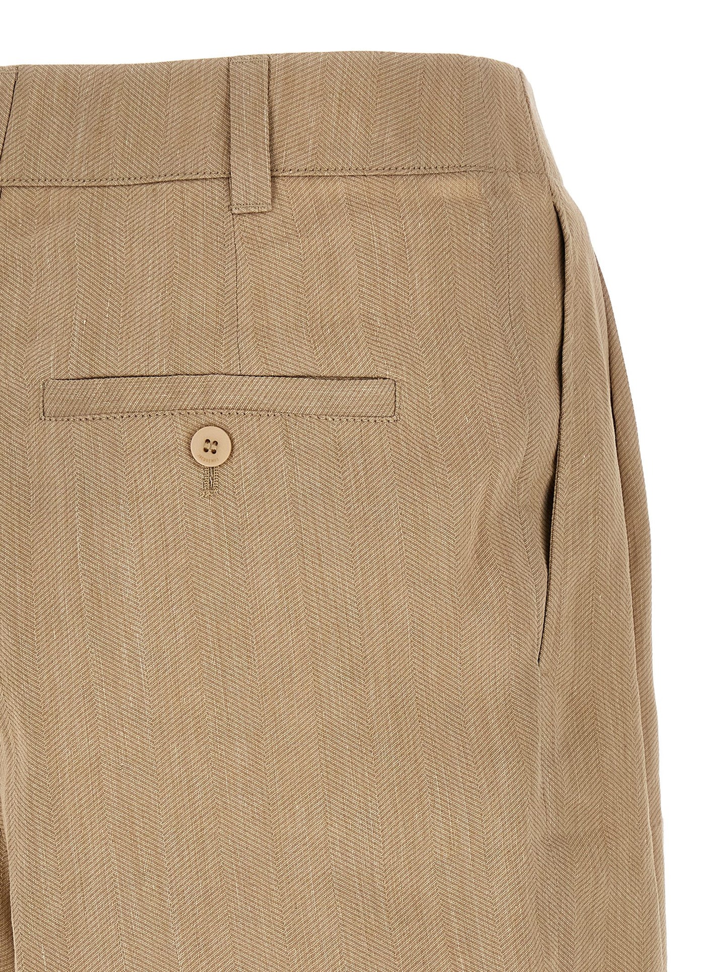 Jacquemus Pantalones Cortos Bermuda de Lino Beige