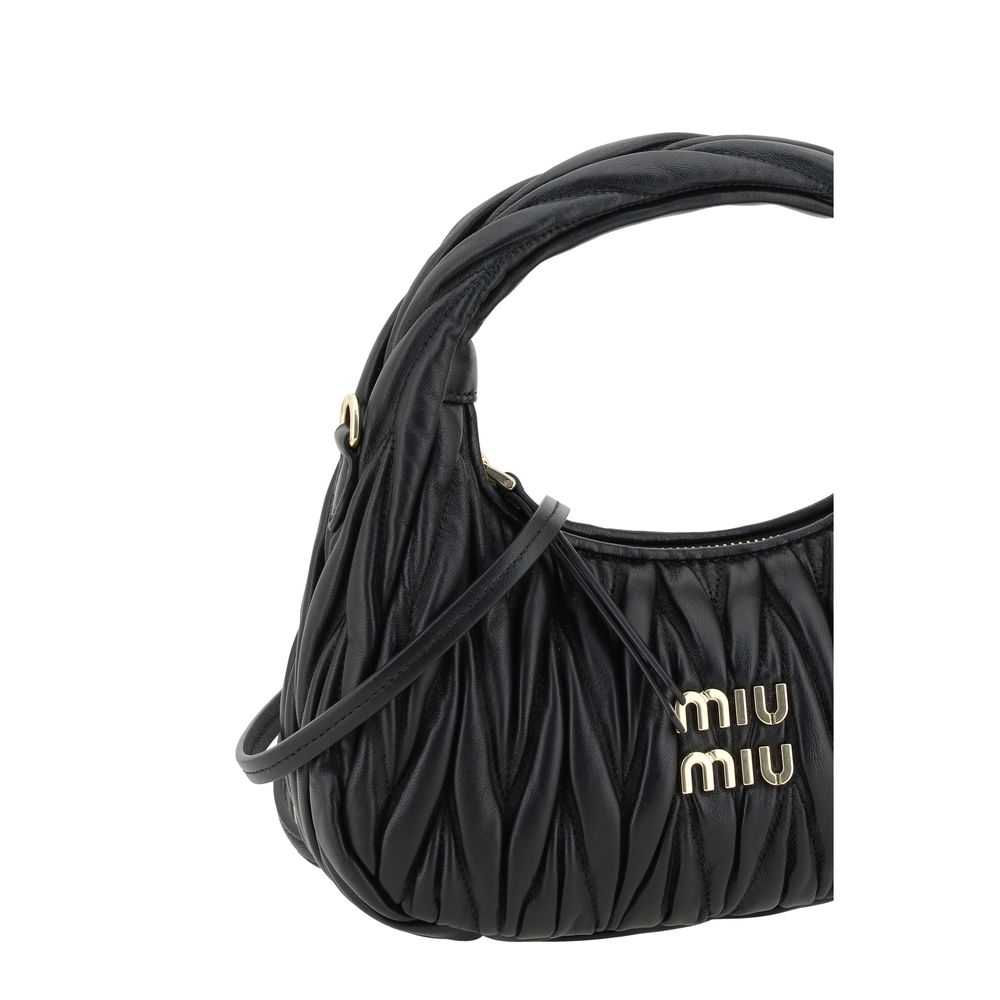 Bolso de mano Miu Miu negro de piel de cordero Ovis Aries Aries