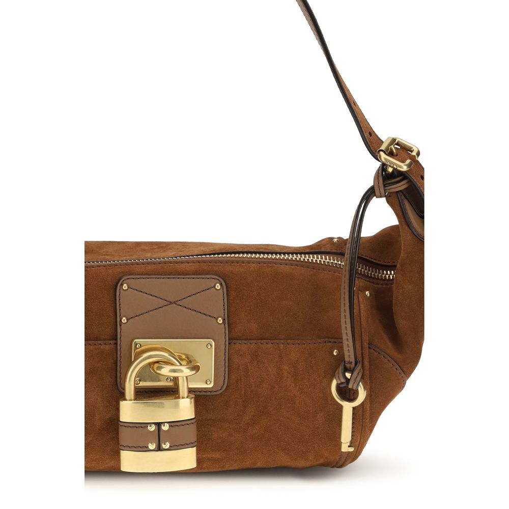 Sac porté épaule Chloé en cuir de veau marron Bos Taurus