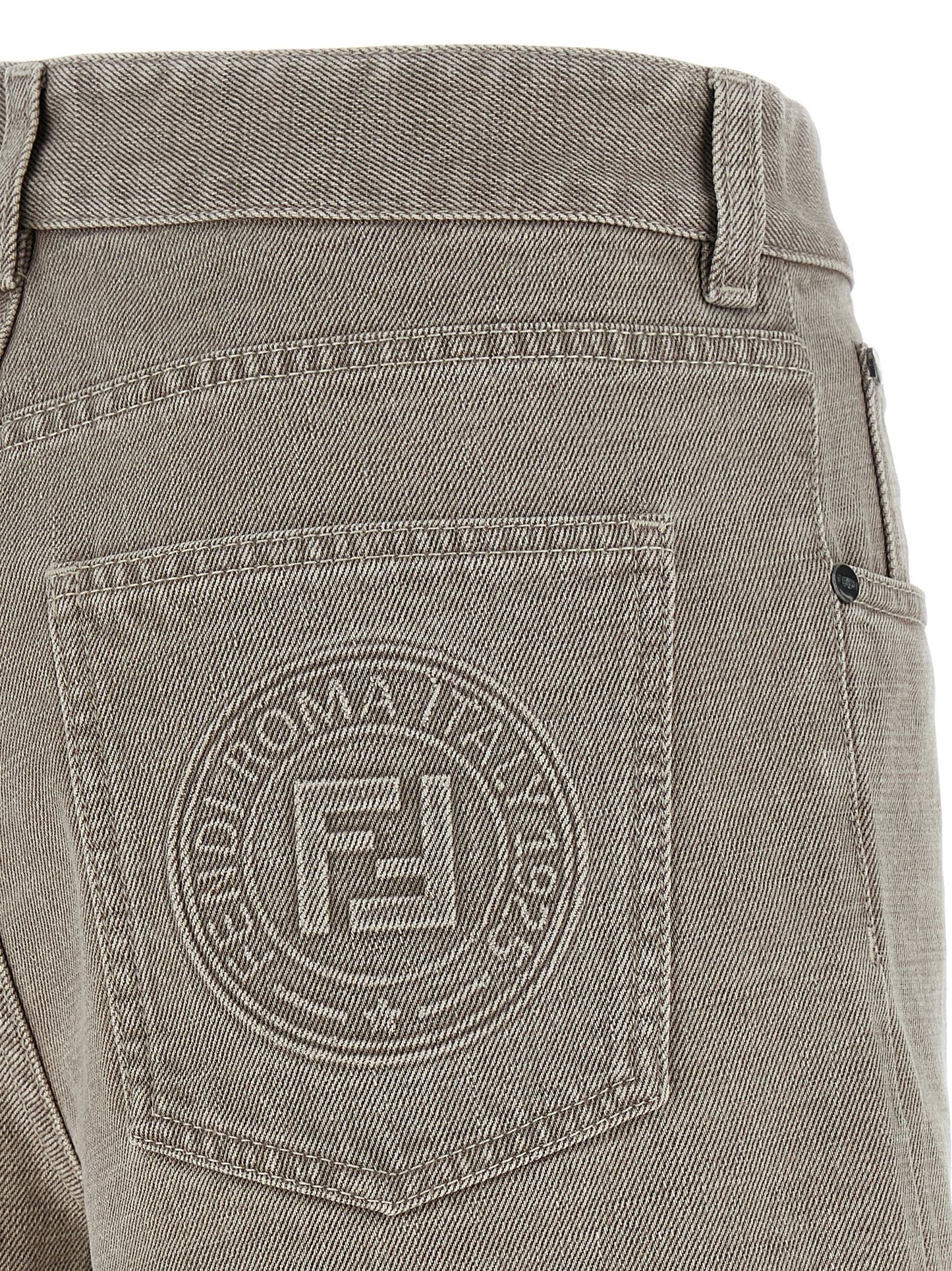Bermudas Beige De Algodón Fendi Con Cremallera Y Bolsillos