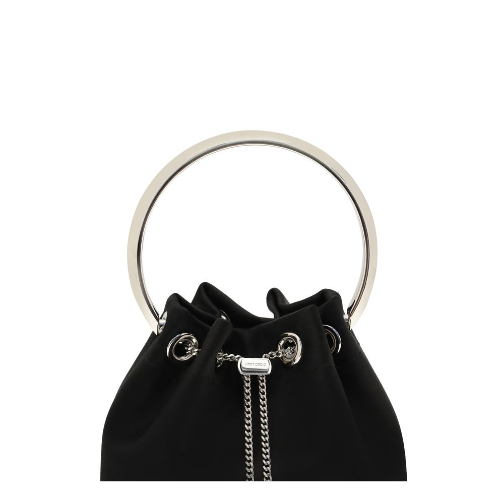 Bolso cubo de seda negro Jimmy Choo