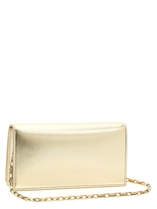 Bolso de mano Christian Louboutin de piel de cordero dorada