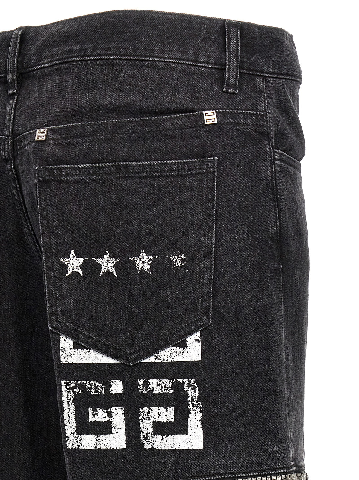 Vaqueros Givenchy De Algodón Negro Con Bordado 4G Cargo