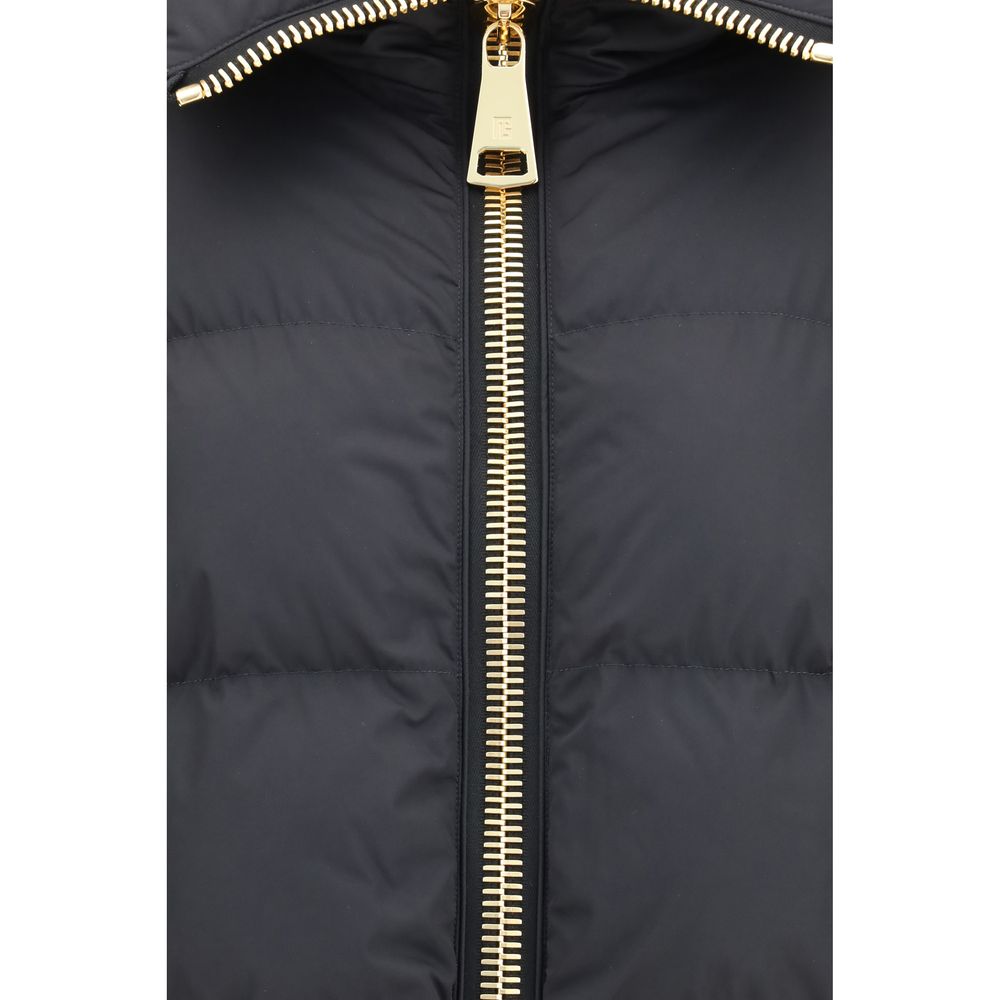 Chaqueta Balmain larga de viscosa negra