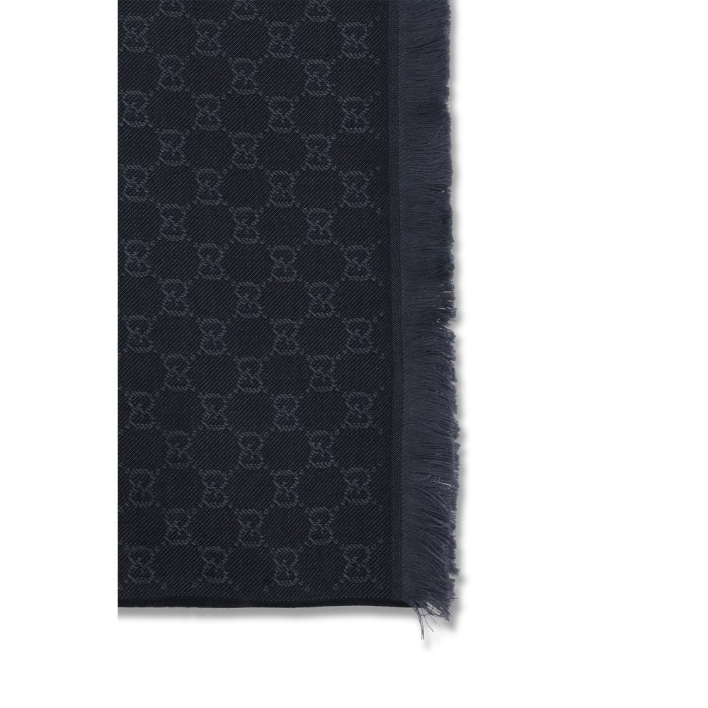Bufanda Gucci De Lana Ovis Aries Negra Con Monograma