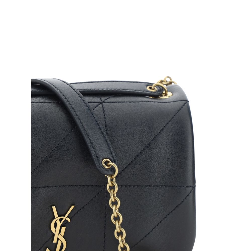 Bolso de hombro Saint Laurent negro de piel de cordero Ovis Aries Aries