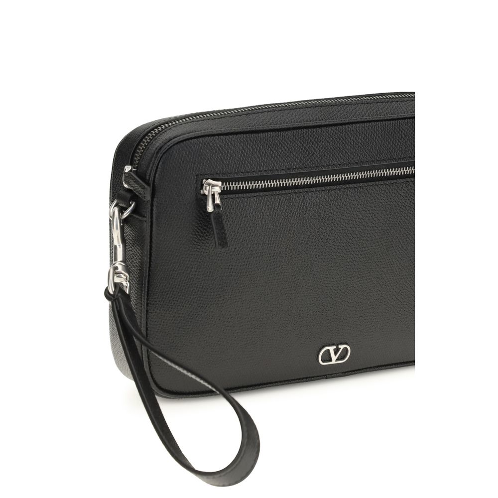 Valentino Garavani Black Leather Bos Taurus Handbag