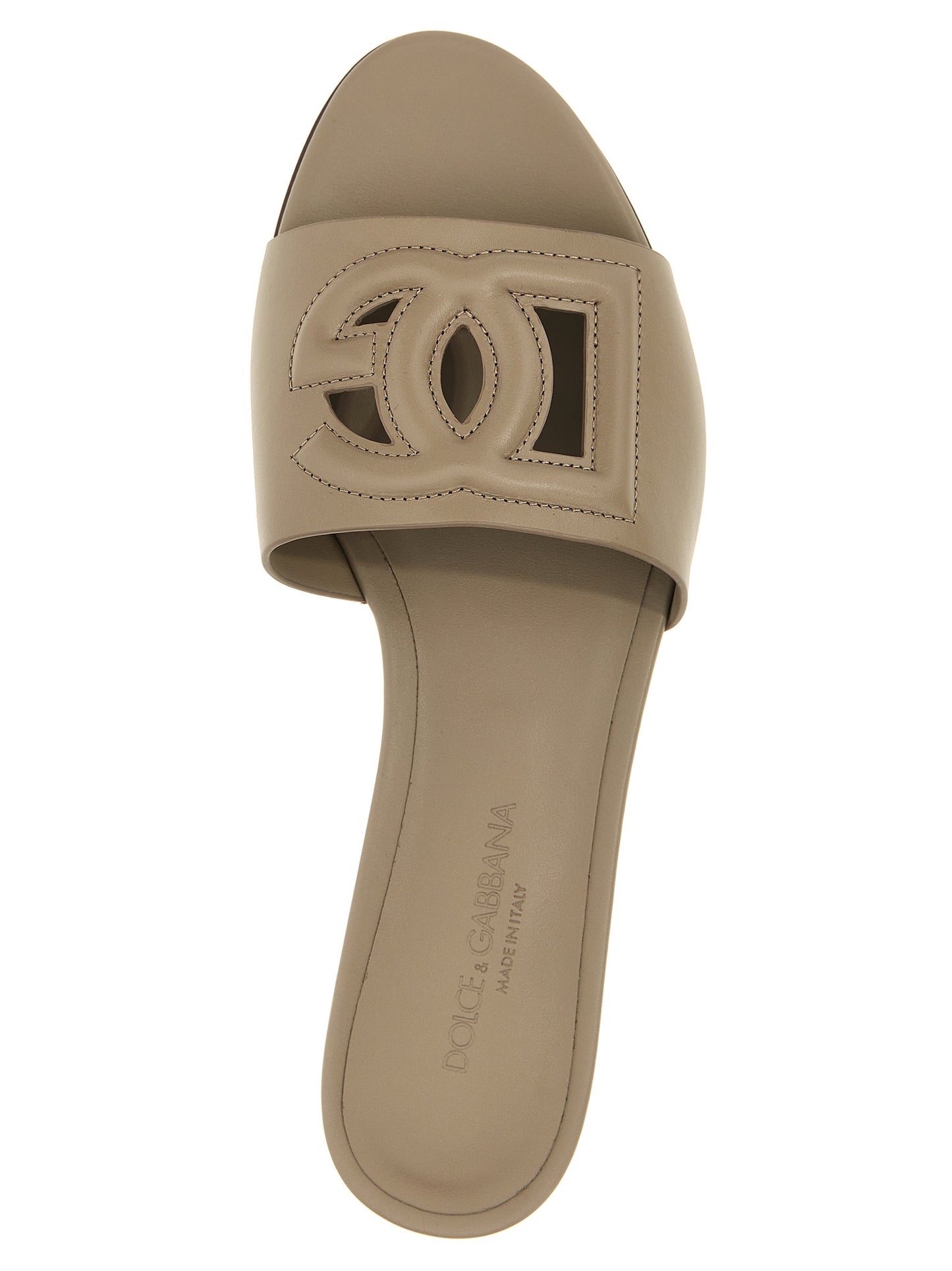 Chanclas Dolce & Gabbana de piel de becerro gris