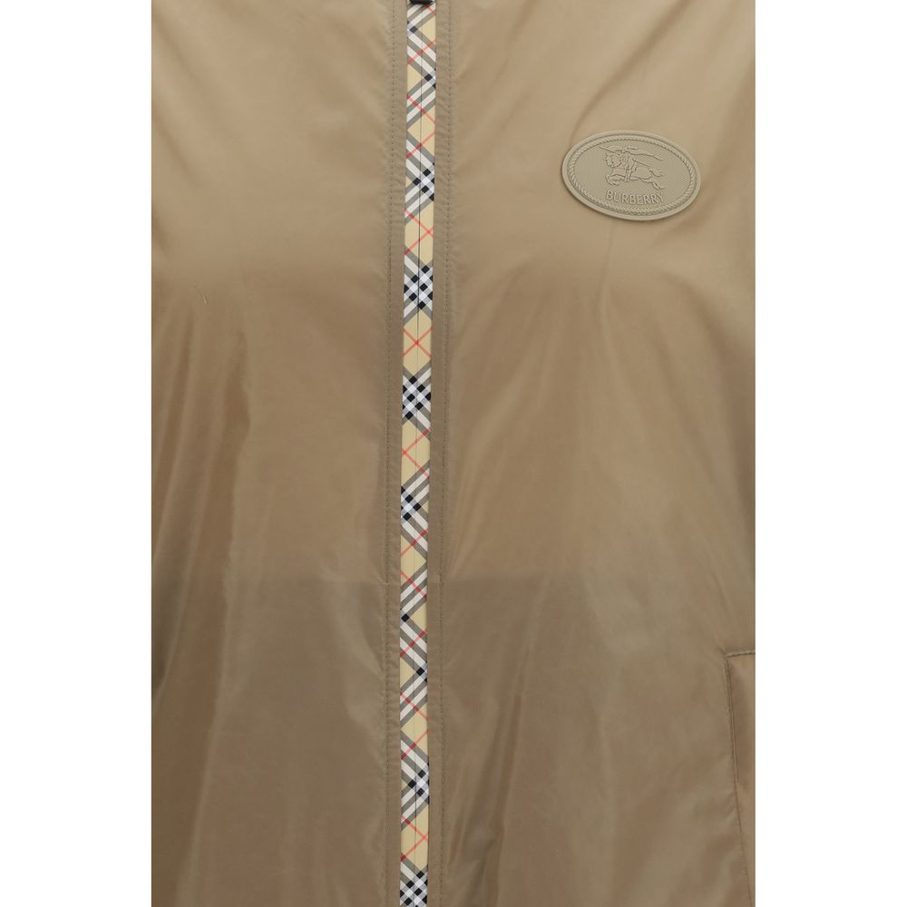 Chaqueta de nailon marrón Burberry
