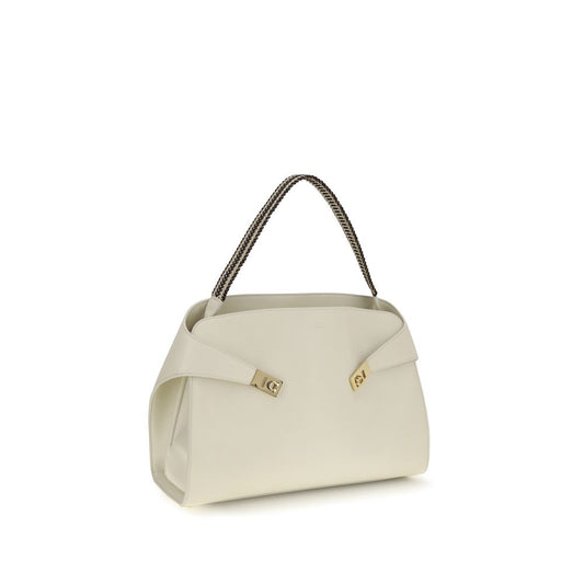 Bolso de hombro Ferragamo de piel de ternera beige Bos Taurus