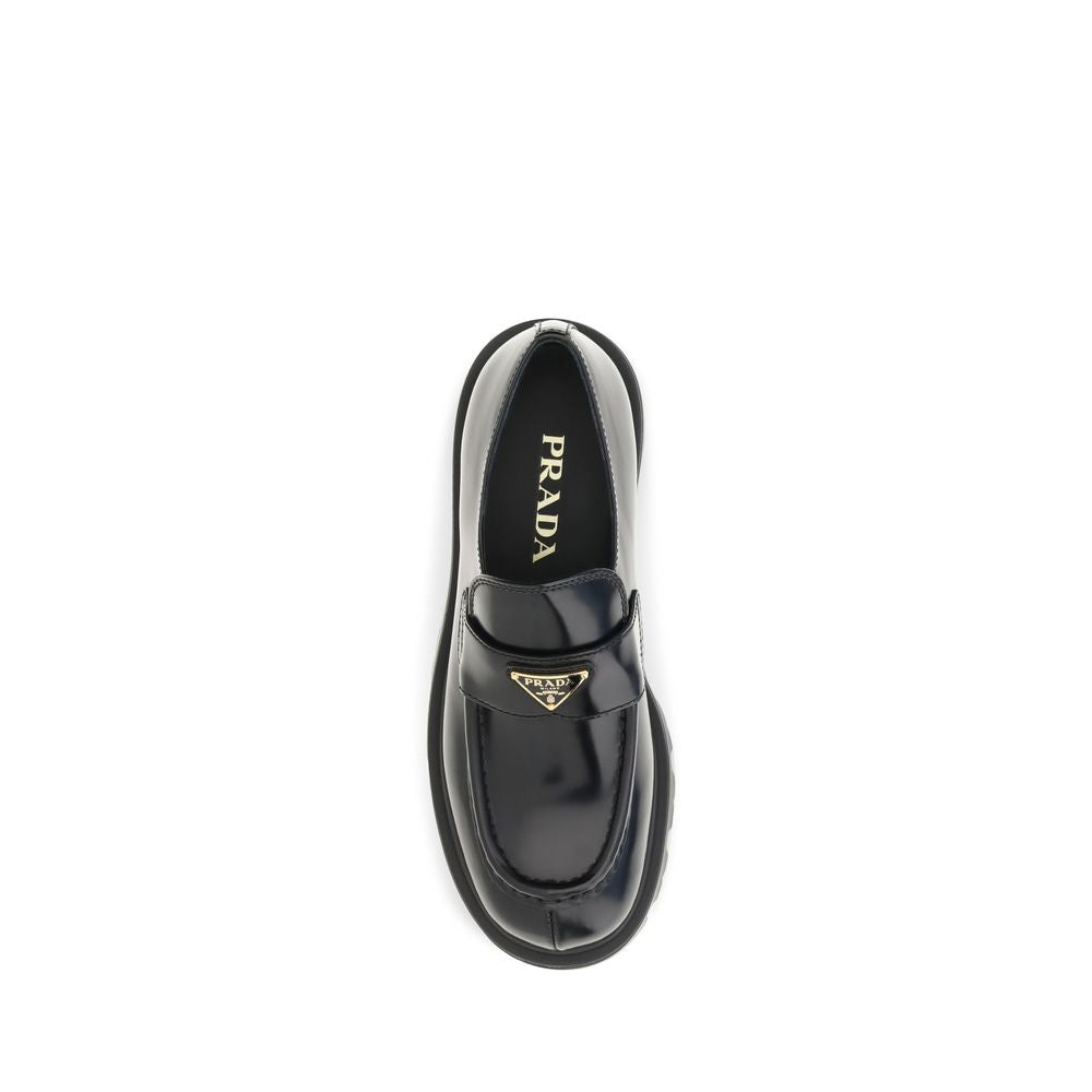 Prada Mocassins à Enfiler Cuir De Veau Bos Taurus Noir Confortables