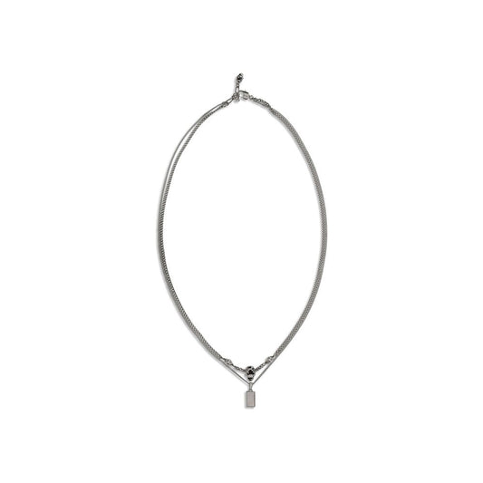 Alexander McQueen Collar de latón plateado