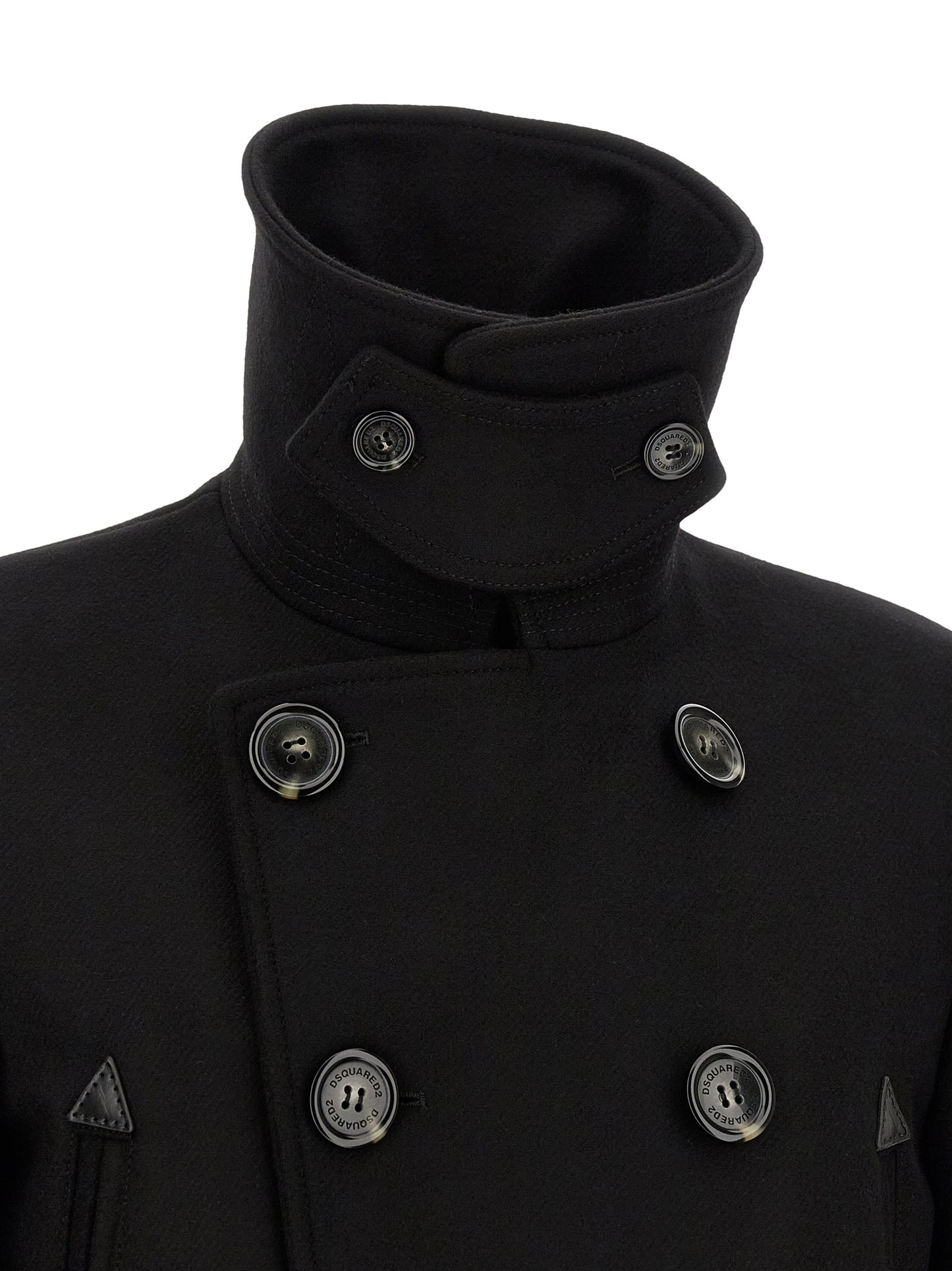 Abrigo Dsquared² De Lana Negra Protección Constante