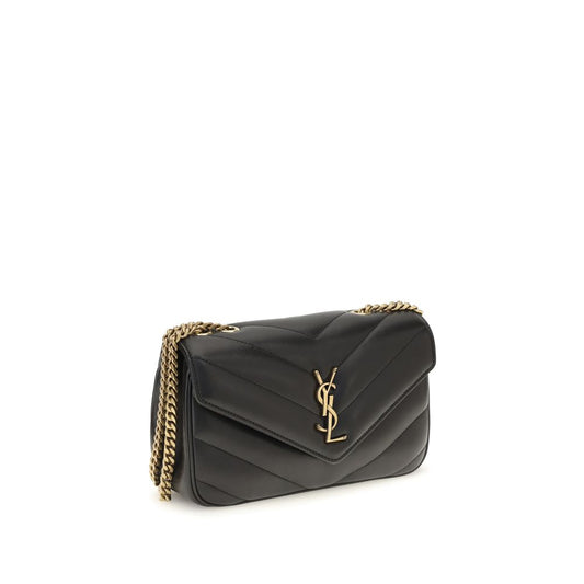 Bolso de hombro Saint Laurent negro de piel de cordero Ovis Aries Aries