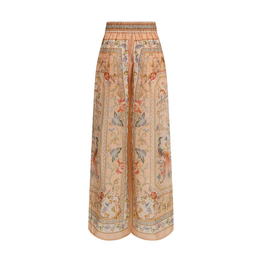 Pantalones informales de seda multicolor Zimmermann