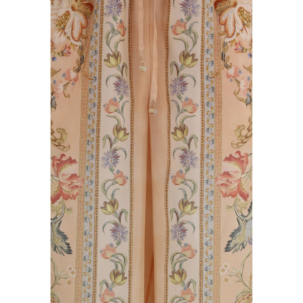 Pantalones informales de seda multicolor Zimmermann