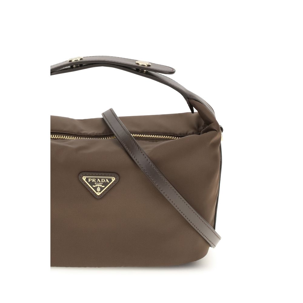 Prada Recycled Polyamide Brown Handbag