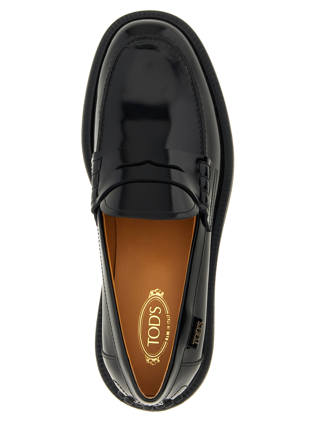 Tod's Black Leather Slip-On Loafers Gomma 20L