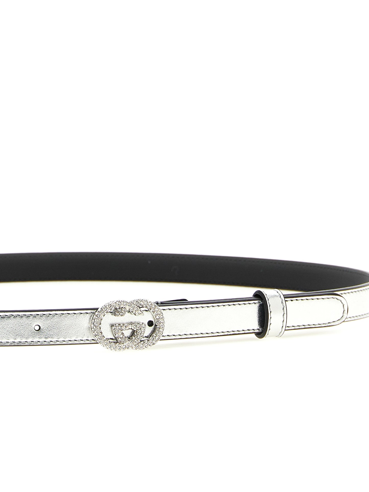 Gucci Thin Calfskin Belt with Silver Finish