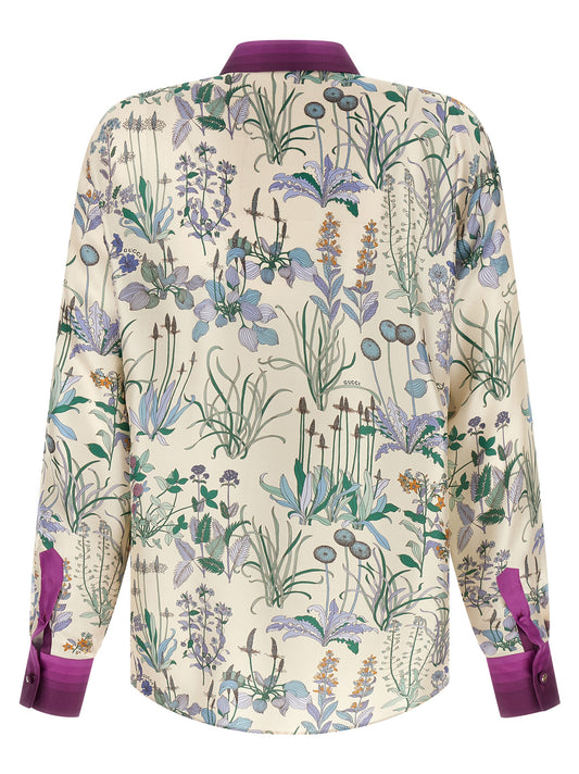 Blusa de seda multicolor Gucci