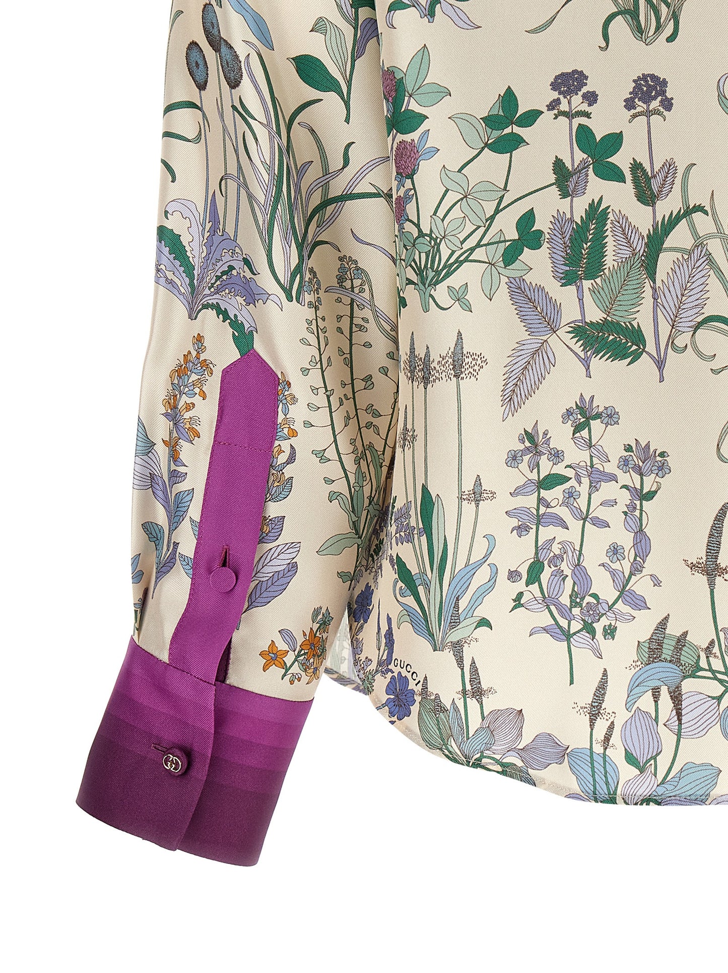 Blusa de seda multicolor Gucci