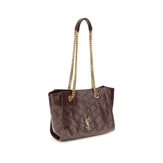 Bolso de hombro Saint Laurent de piel de becerro marrón Bos Taurus
